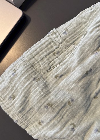 Kız Çocuk Nakışlı Keten Elbise - Görsel 3