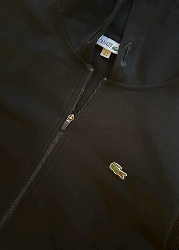 Lacoste Siyah Fermuarlı Kapüşonlu Sweatshirt - Görsel 2