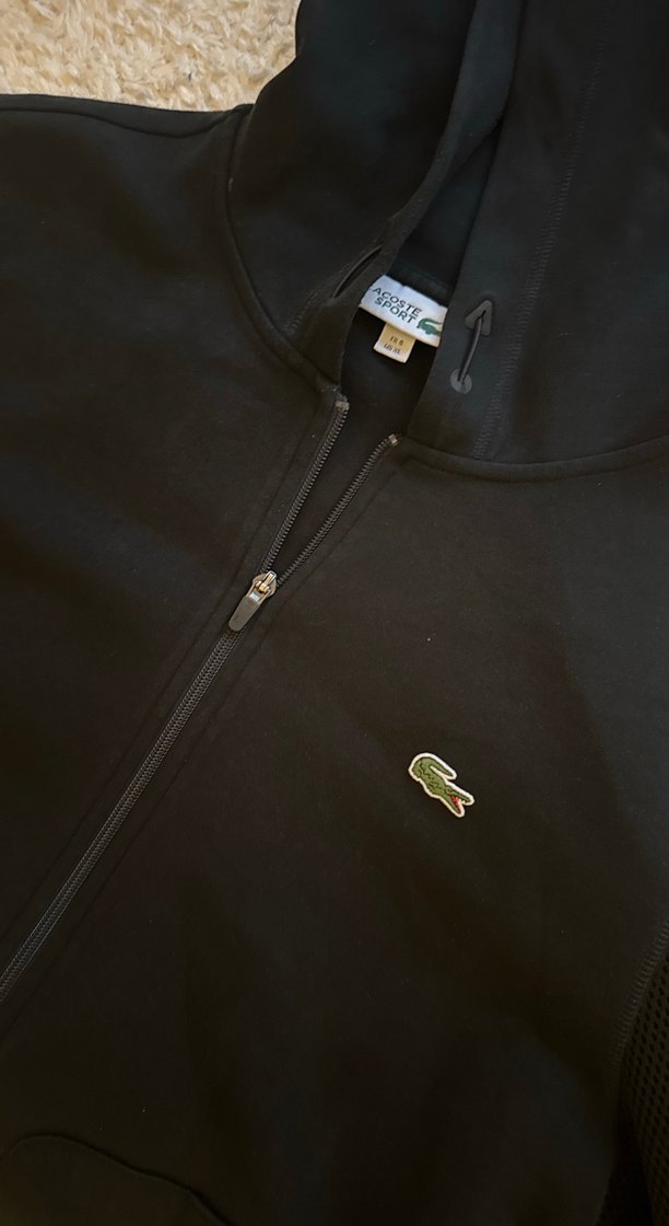 Lacoste Siyah Fermuarlı Kapüşonlu Sweatshirt - Görsel 2