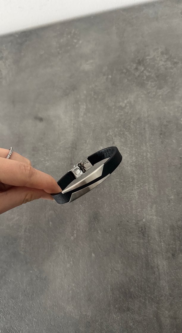 Siyah Minimalist Erkek Bileklik - Görsel 4