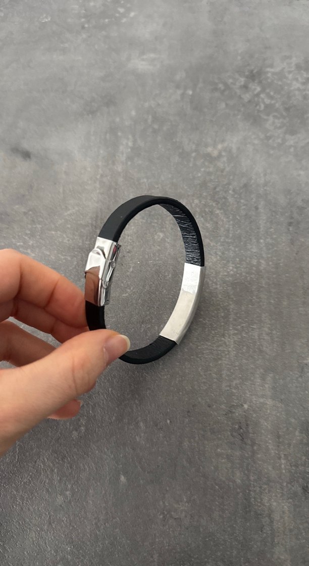 Siyah Minimalist Erkek Bileklik - Görsel 3