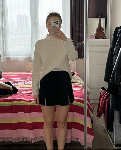 ZARA YIRTMAÇLI ŞORT ETEK