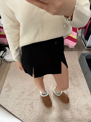 Zara ZARA YIRTMAÇLI ŞORT ETEK