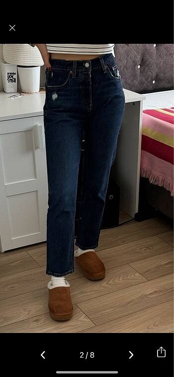 ORIJINAL LEVİS MOM JEAN 501 KOT RENGİ