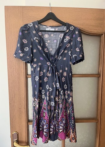 Desenli Mini Elbise