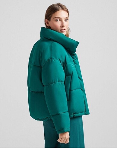 s Beden Yeşil Bershka şişme mont