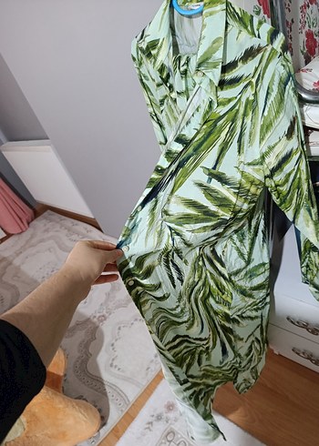 Kadın Yeşil Uzun Bohem Batik Desenli takım - Görsel 2