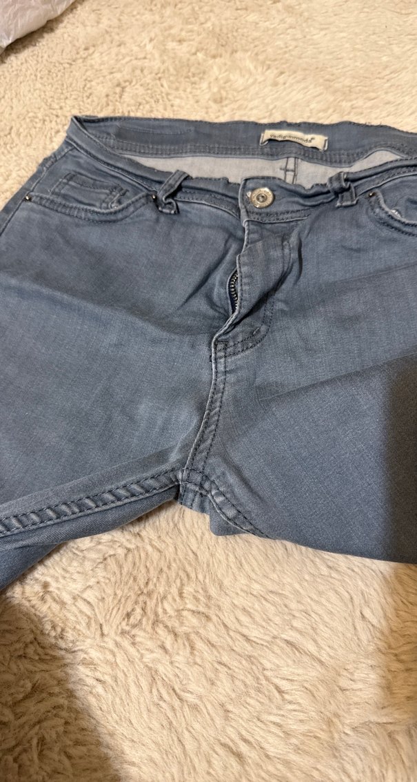 Gri Normal Boy Kadın Denim Pantolon - Görsel 2
