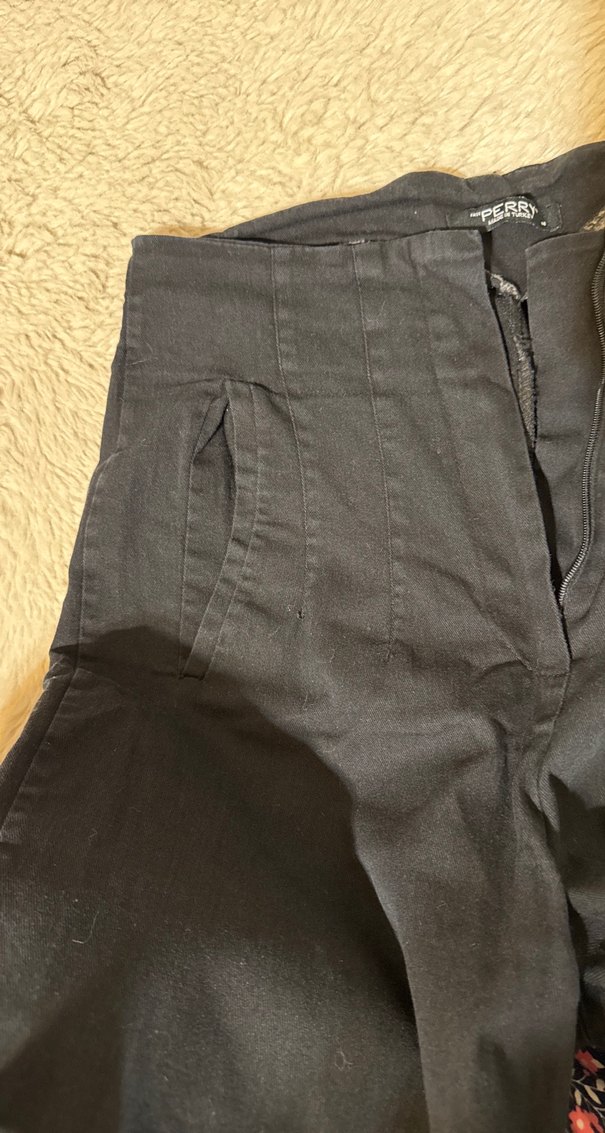 Siyah Denim Kadın Kumaş Pantolon - Görsel 4