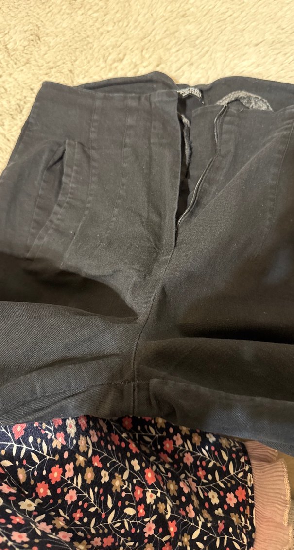 Siyah Denim Kadın Kumaş Pantolon - Görsel 3