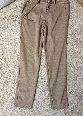 Bej Rahat Kesim Fermuarlı Pantolon - Görsel 4