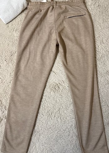 Bej Rahat Kesim Fermuarlı Pantolon - Görsel 6