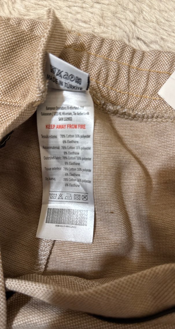 Bej Rahat Kesim Fermuarlı Pantolon - Görsel 5