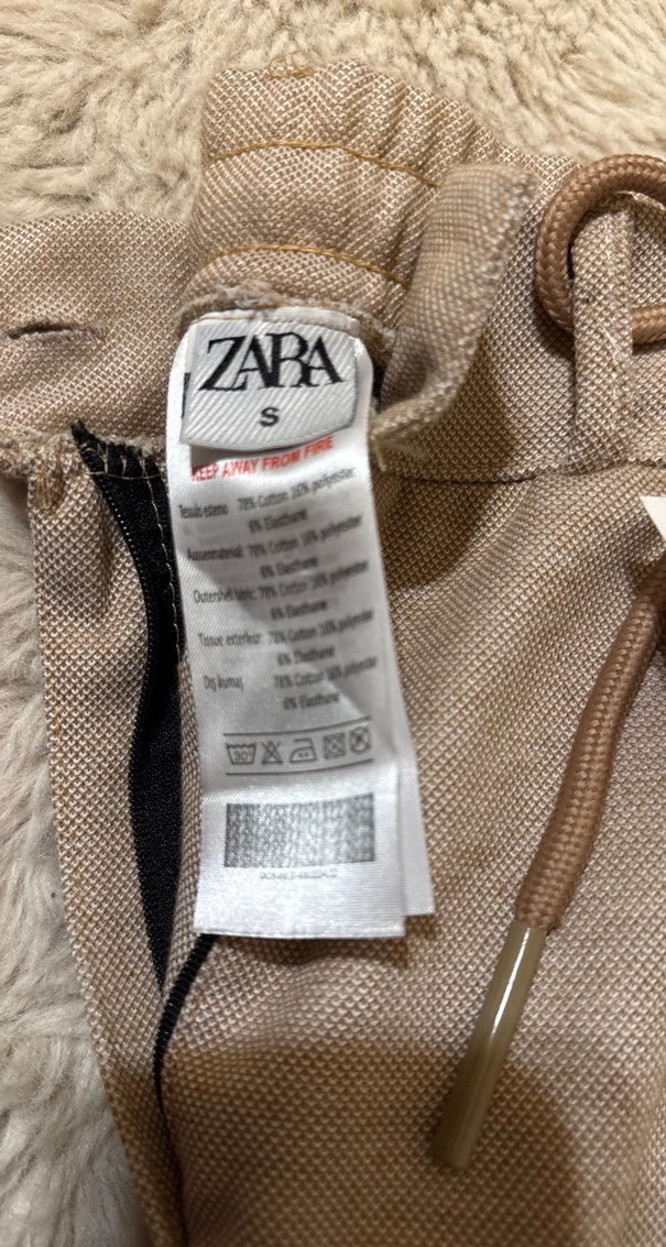 Bej Rahat Kesim Fermuarlı Pantolon - Görsel 3