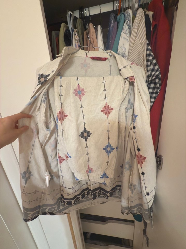 Nakışlı keten Bohem Çok Renkli ikili talim - Görsel 3