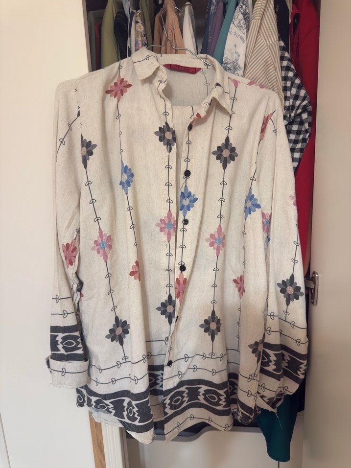 Nakışlı keten Bohem Çok Renkli ikili talim - Görsel 2