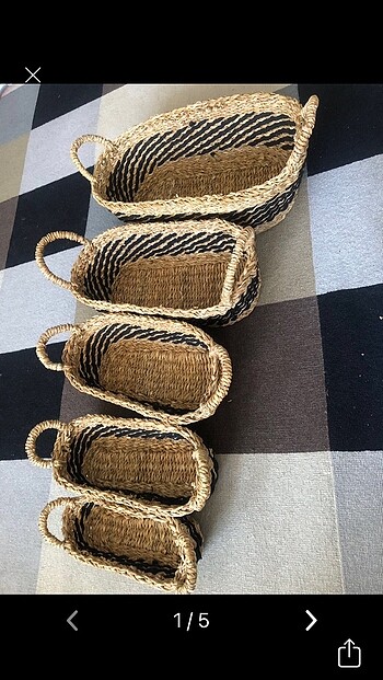 4lü hasır sepetler,en küçük boyu satıldı