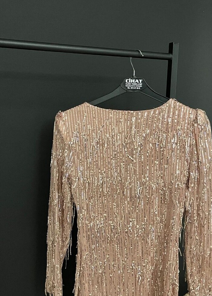 Ful boncuk ipli elbise  - Görsel 2