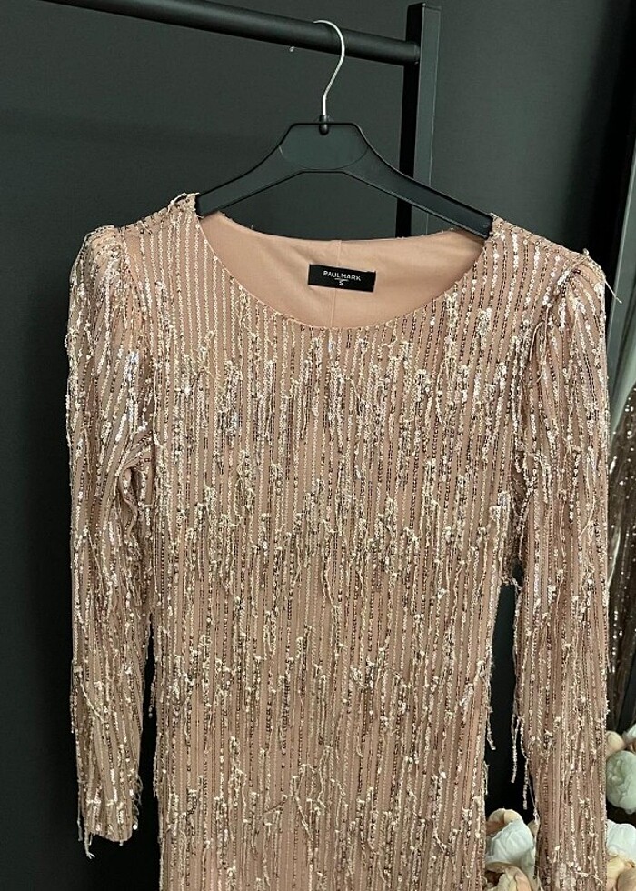 Ful boncuk ipli elbise  - Görsel 3