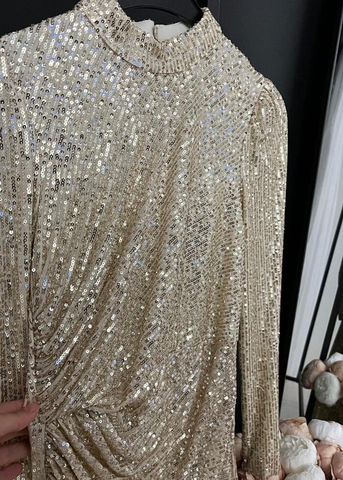 Düz pullu payet abiye şık rahat  - Görsel 3