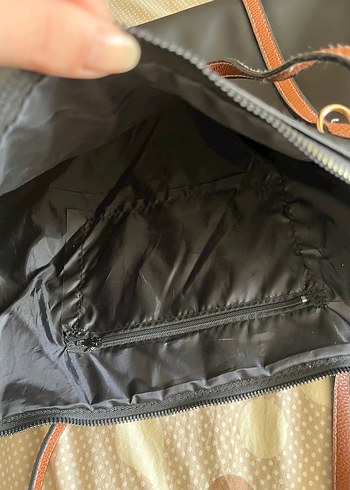 Lucit Bag Eva Siyah Kahverengi Saplı Çanta