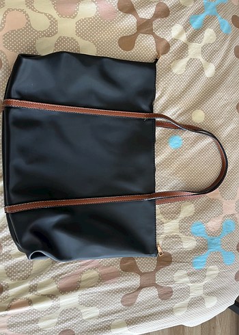  Beden siyah Renk Lucit Bag Eva Siyah Kahverengi Saplı Çanta