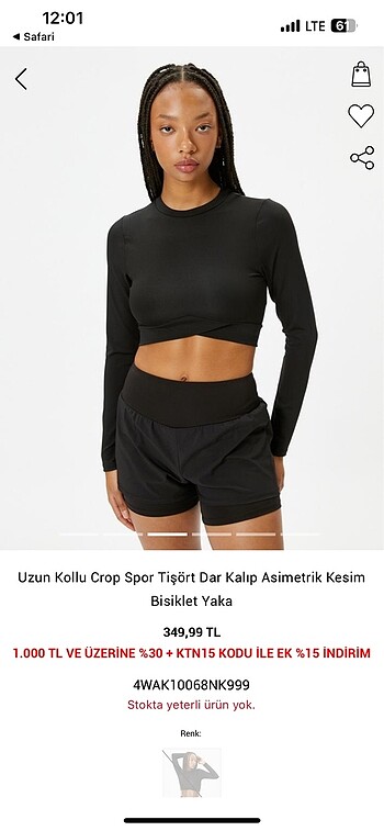 Koton Crop Spor Bluz