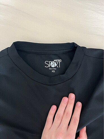 xs Beden siyah Renk Koton Crop Spor Bluz