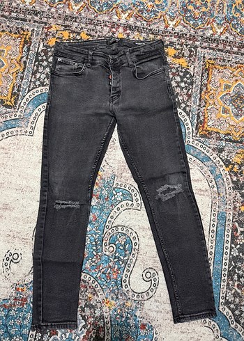 Diğer Siyah Yikamali Dar Kesim Jean Pantolon