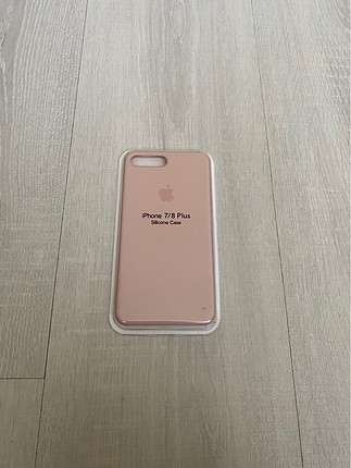 Kum Pembe İPhone 7-8 Plus Logolu Lansman Kılıf İçi Kadife ve İph