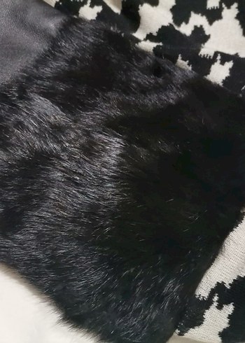 Kadın Gri Kamuflaj Desenli Kürklü hırka - Görsel 4