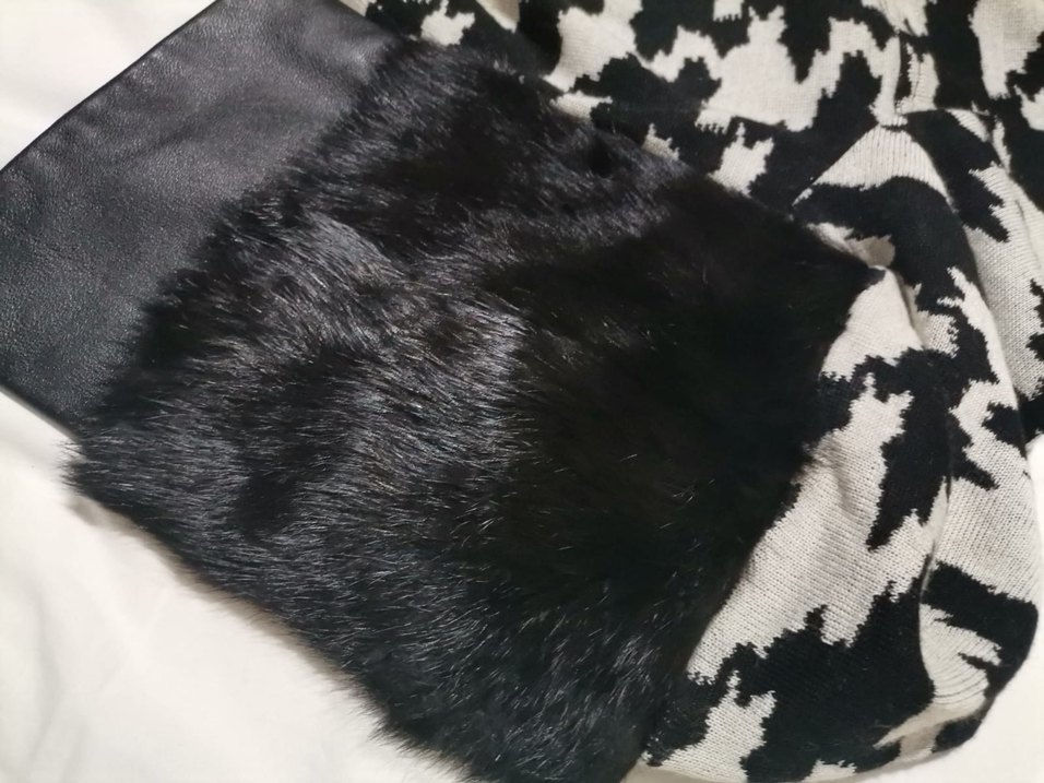 Kadın Gri Kamuflaj Desenli Kürklü hırka - Görsel 4