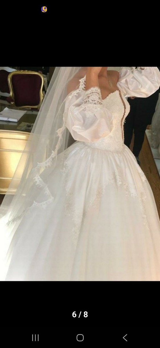 Straplez A Kesim Uzun Beyaz Gelinlik - Görsel 2