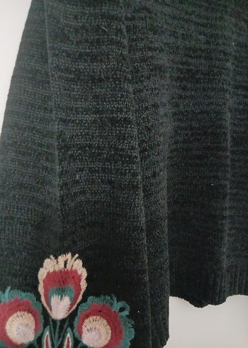 nakışlı Bohem tarzda kadife kazak - Görsel 3