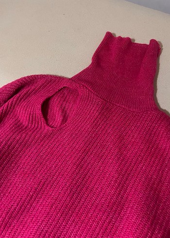 Pembe Balıkçı Yaka Örgü Kadın Kazak - Görsel 2