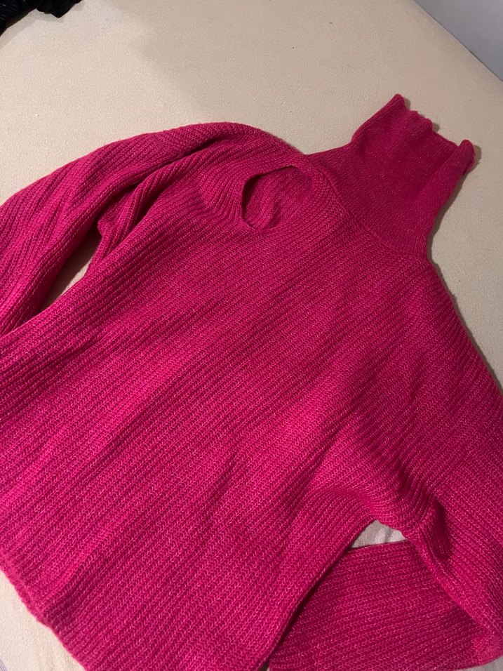 Pembe Balıkçı Yaka Örgü Kadın Kazak - Görsel 3