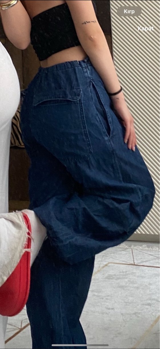 Lacivert Rahat Kesim Kadın Kot Pantolon - Görsel 2