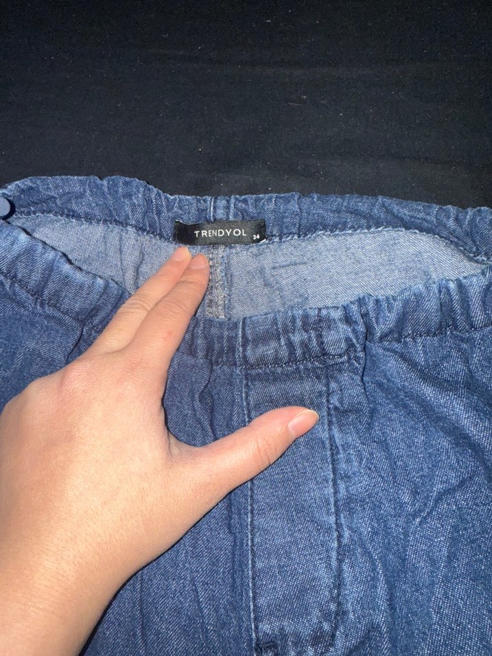 Lacivert Rahat Kesim Kadın Kot Pantolon - Görsel 4