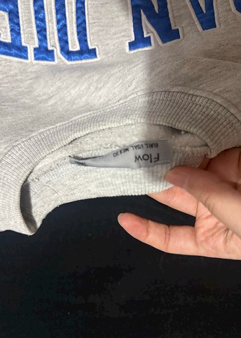 Gri Baskılı Kadın Sweatshirt - Görsel 2