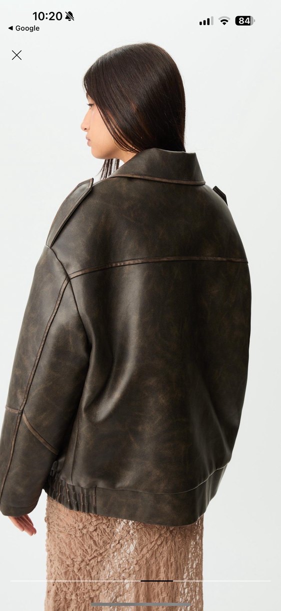 Kahverengi Kürklü Deri Biker Ceket - Görsel 3