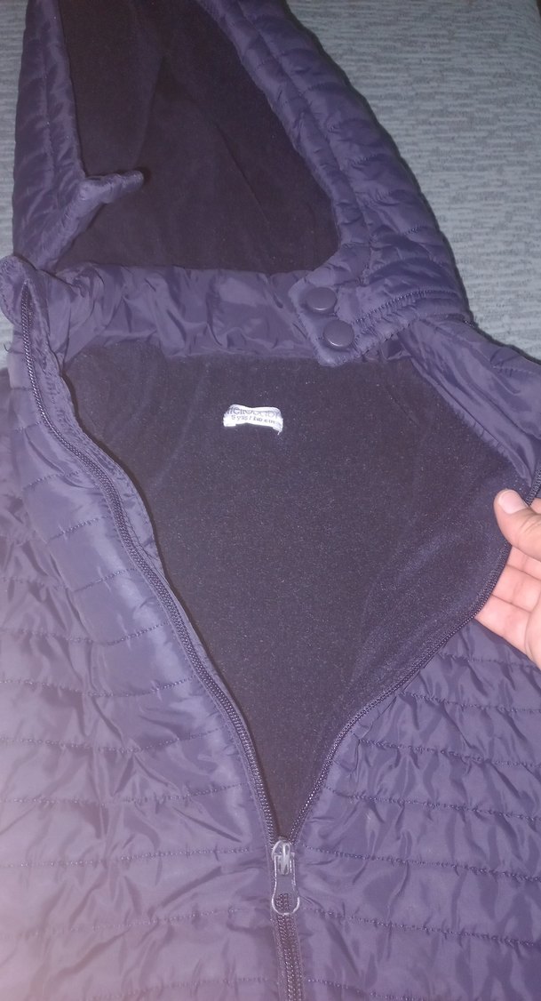 Koyu Gri Kapüşonlu Erkek Çocuk Mont - Görsel 2