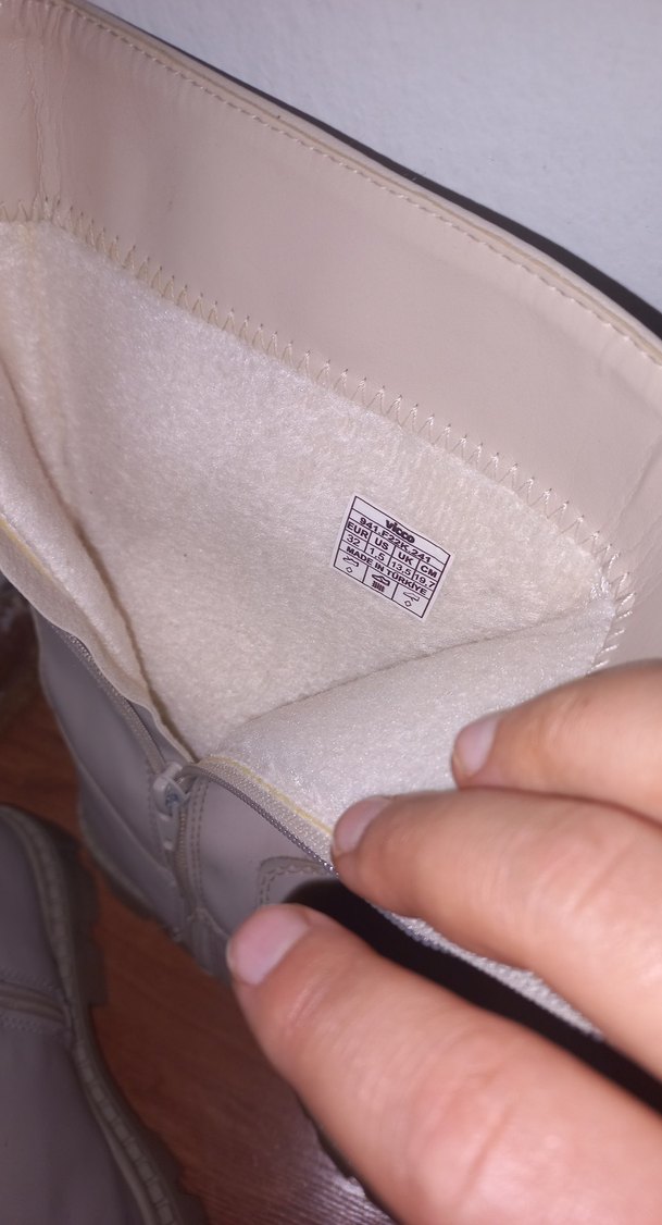 Beyaz Deri Platform Topuklu Diz Boyu cocuk Çizme 32 numara - Görsel 3