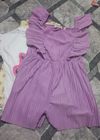 Kız Çocuk Bej Keten Piliseli Elbise - Görsel 8