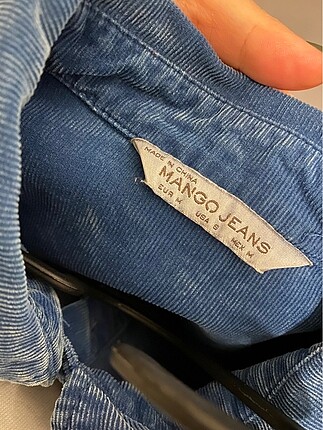 m Beden mavi Renk Kadife mango gömlek