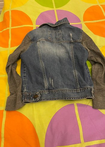 Gri Düğmeli Denim Kadın Ceket - Görsel 2