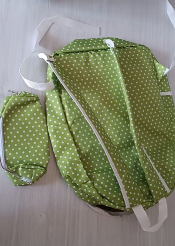 Açık Yeşil Puantiyeli Çocuk Sırt Çantası - Görsel 3