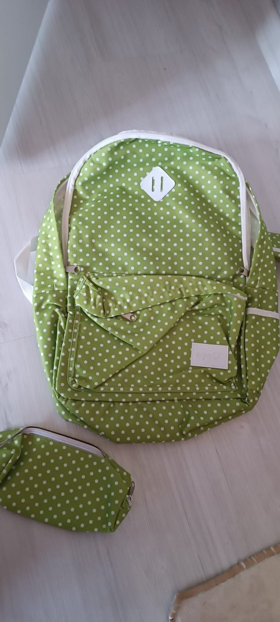 Açık Yeşil Puantiyeli Çocuk Sırt Çantası - Görsel 2