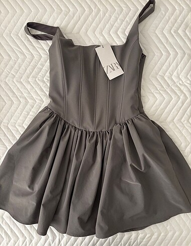 xs Beden gri Renk VİRAL ZARA ELBİSE