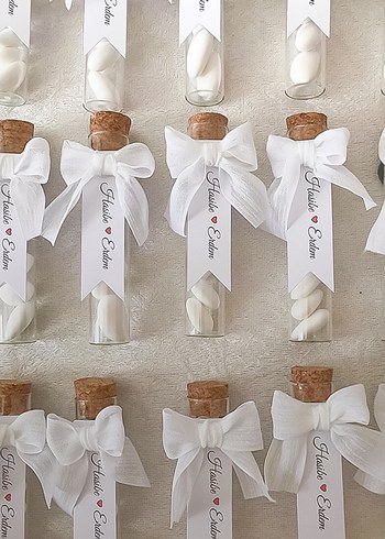 Beyaz Kurdeleli Tüp Nikah Şekeri