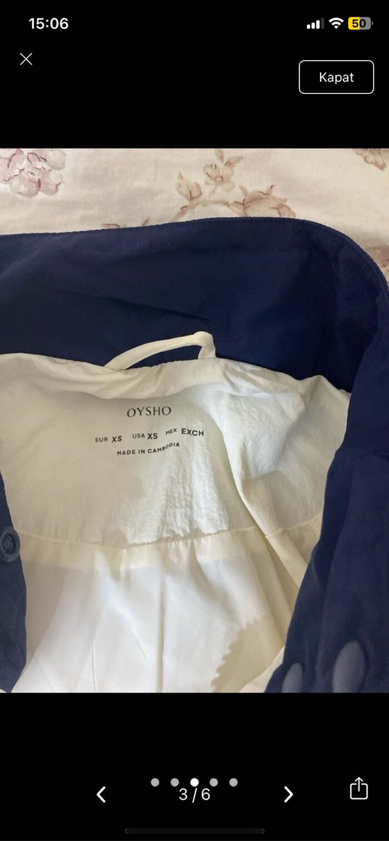 Kadın Beyaz Pamuklu Midi Ceket - Görsel 2